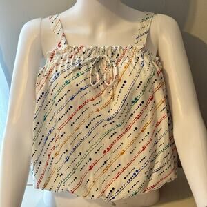 Vintage Tiger Lily Blouson Tank Top 42 Abstract Dot Stripe Cropped